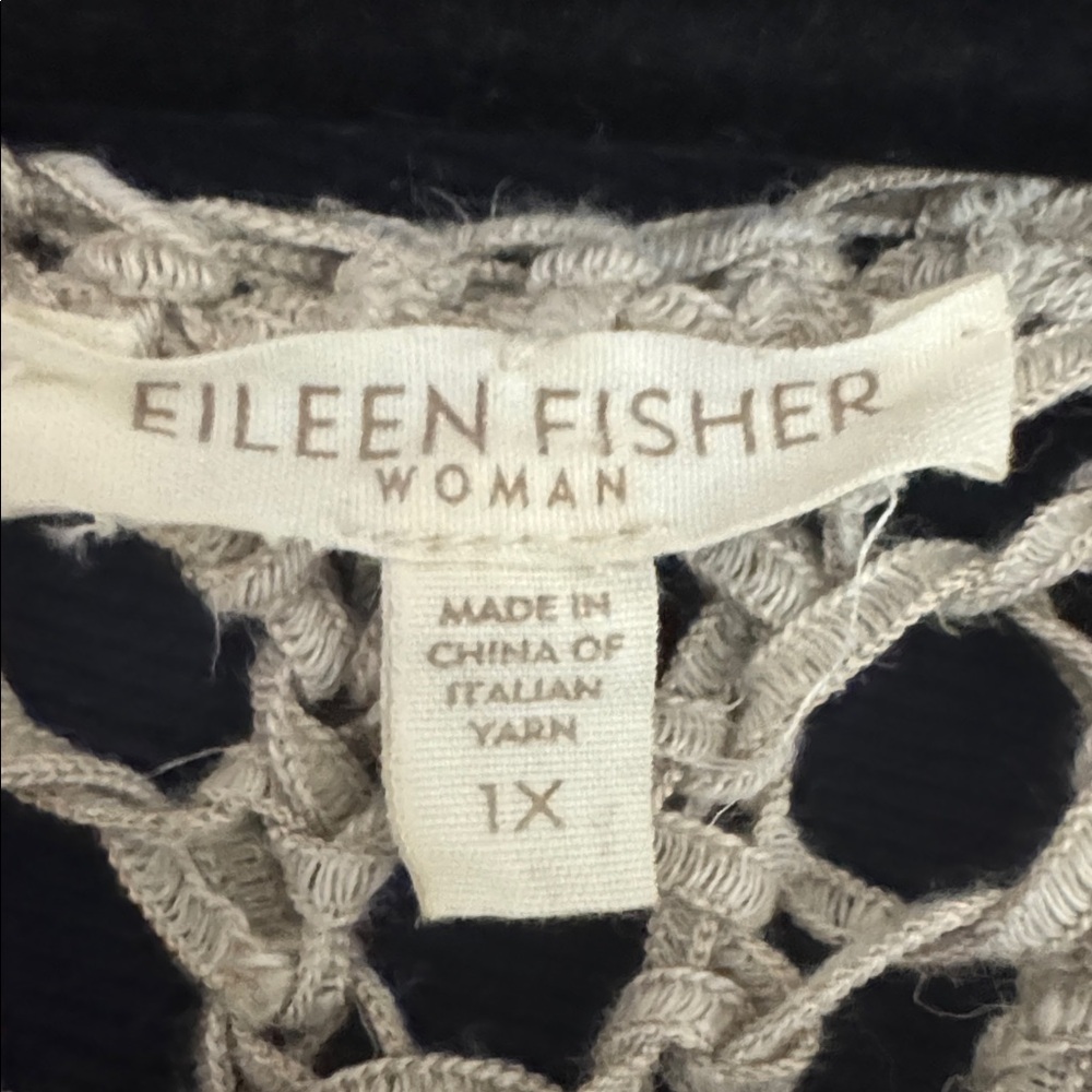 Eileen Fisher Taupe Knit Tank Top. Hand knit with Italian yarn - Picture 3 of 4
